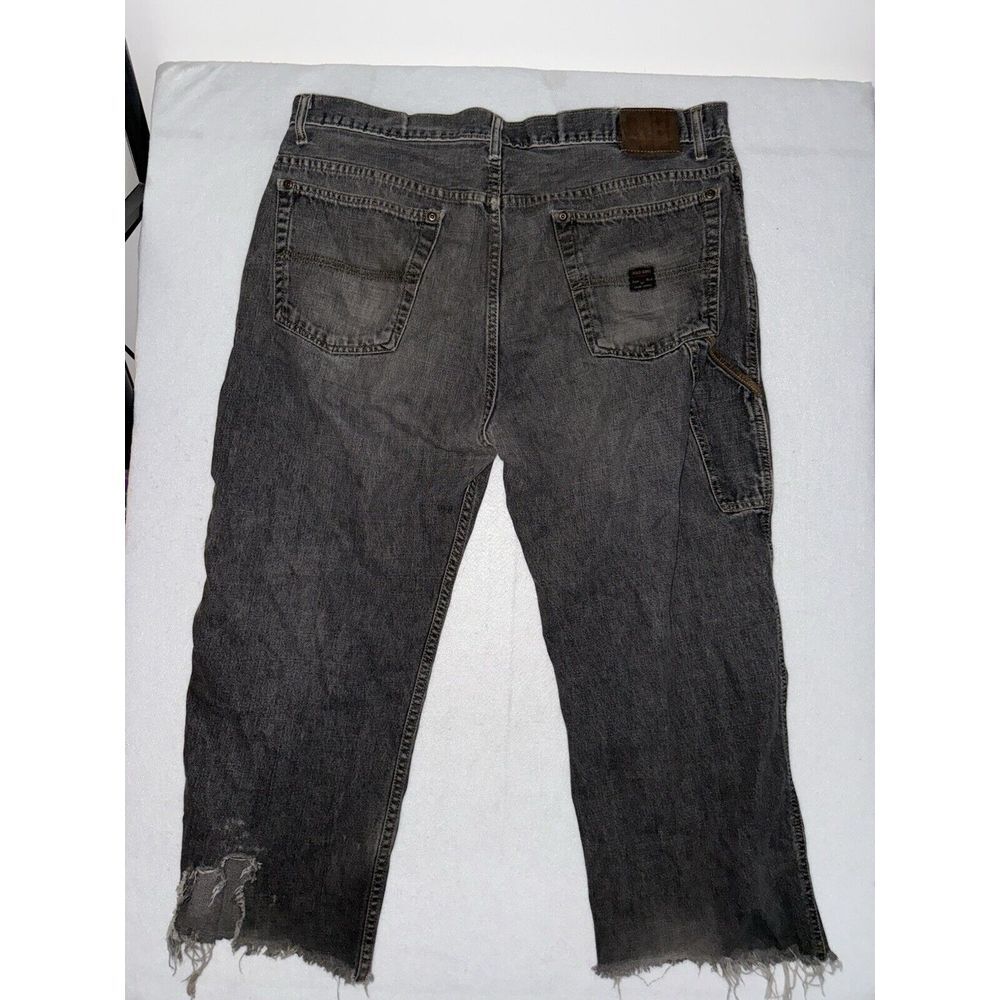 Vintage Ralph Lauren Polo Jeans Company Distressed Jeans‎ 38 Gray Grunge Cropped - Picture 4 of 9